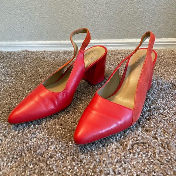 Red Leather & Suede Naturalizer's- WORN ONCE👠 - Picture 4 of 7